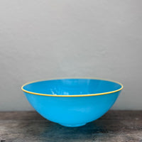 Turquoise Bowl with Yellow Rim