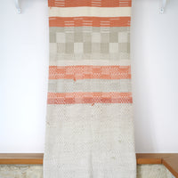 Hand-woven alpaca throw - Pale Grass & Brick