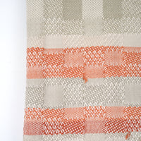 Hand-woven alpaca throw - Pale Grass & Brick